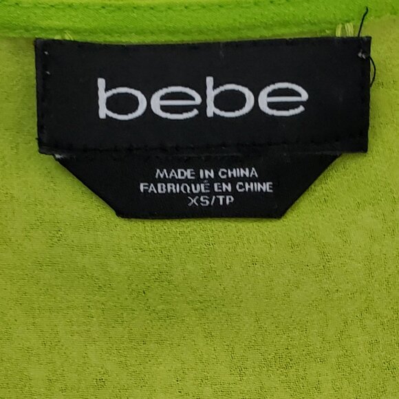 Bebe Neon Green Sequin Cold Shoulder Dress SZ XS/TP - Picture 4 of 9